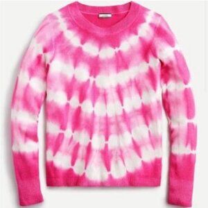 J. Crew Cashmere crewneck sweater in tie-dye Small  Pink